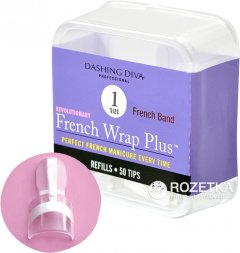 купить Типсы для френча Dashing Diva French Wrap Plus Thin White 1 размер 50 шт (096100062062)