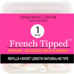 купить Типсы для моделирования френча Dashing Diva French Tipped Short Natural 1 размер 50 шт (096100082503)