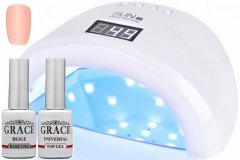 купить Набор лампа SUNoneS White UV/LED 48W + Камуфлирующая база №1 + Топ Grace 8 мл