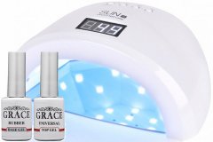 купить Набор лампа SUNoneS White UV/LED 48W + База + Топ Grace 8 мл