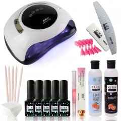 купить Набор для покрытия ногтей гель-лаком Kira Nails "PROFI" + лампа SUN BQ-5T 120W WHITE UV/LED