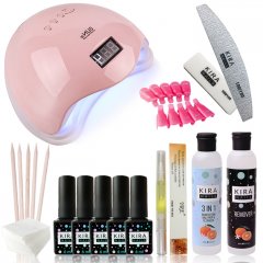 купить Набор для покрытия ногтей гель-лаком Kira Nails "PROFI" + лампа SUN 5 48W PINK UV/LED