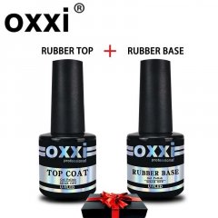 купить OXXI Professional База 8 мл + Топ 8 мл. (Каучуковые базовое и верхнее покрытие ногтей) + Масло для кутикулы 12 мл.