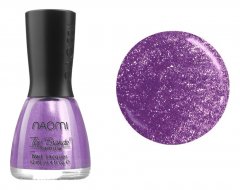 купить Лак для ногтей Naomi №066 Фиолетовый с блестками 12 мл