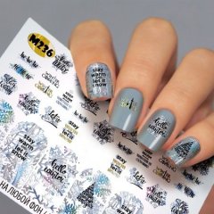 купить Слайдеры для ногтей - водные наклейки Fashion Nails - Зимние Надписи (М236)