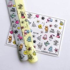 купить Объемный слайдер-дизайн для ногтей Fashion Nails Зима и Новый год (3D/136)