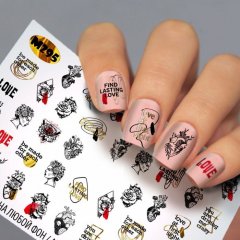купить Водные наклейки для ногтей Слайдер-дизайн Fashion Nails Надписи (М295)