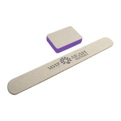 купить Индивидуальный набор для маникюра Мир Леди из пилочки прямой формы и бафа - мини на пене сиреневого цвета SET-MNF-MINI-violet