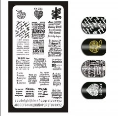 купить Пластина для стемпинга для дизайна ногтей Надписи Тексты на английском языке