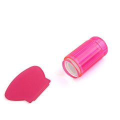 купить Прозрачный силиконовый штамп для стемпинга со скрапером Sweet nails (розовый)