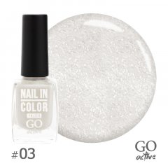 купить Лак для ногтей GO Active Nail in Color №03 Белый с золотистым шиммером 10 мл