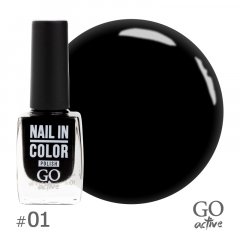 купить Лак для ногтей GO Active Nail in Color №01 Черный 10 мл