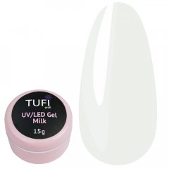 купить Жидкий гель для наращивания Tufi Profi UV/LED Gel 002 Milk молочный 15 г (0093726)