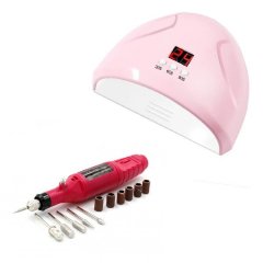 купить Лампа SUN-1 Mini 36 W USB розового цвета и фрезером-ручка.