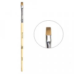 купить Кисть для геля C.T.C Nail Systems №6 - прямоугольная коричневая деревянная ручка (0088139)