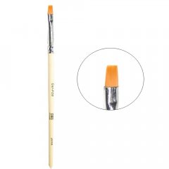 купить Кисть для геля C.T.C Nail Systems №8 - прямоугольная желтая деревянная ручка (0088133)