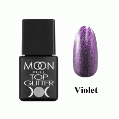 купить Топ для гель-лака с глиттером без липкого слоя Moon Full Top No Wipe Glitter №5 Violet 8 мл
