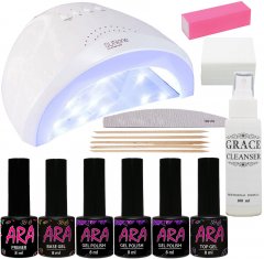 купить Набор для покрытия ногтей гель-лаком ARA "Старт" + лампа SUNone UV/LED 48W White