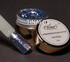 купить Глиттер-гель жидкая фольга для дизайна ногтей OU Nail Professional №018 синяя